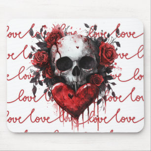 Skull & Heart “Love” Mouse Mat