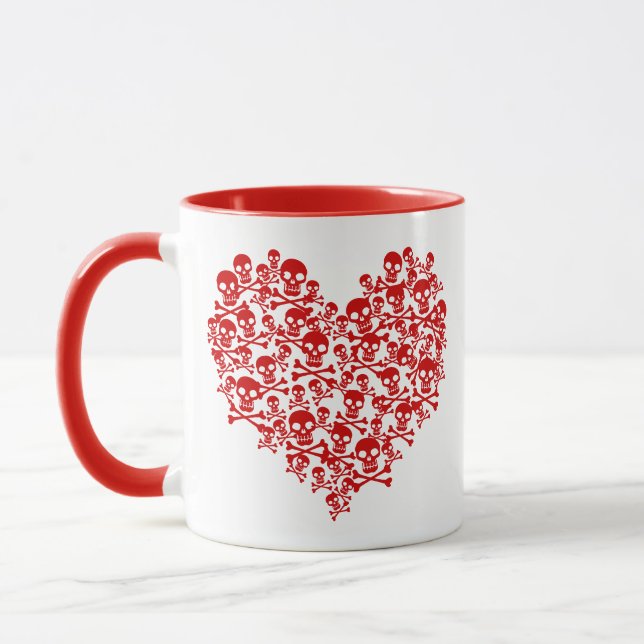 Skull Heart Red Mug (Left)