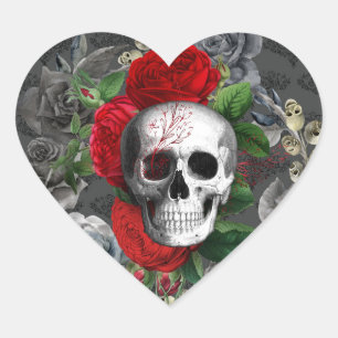 Skull Heart Sticker
