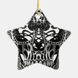 Skull Hearts Ceramic Tree Decoration