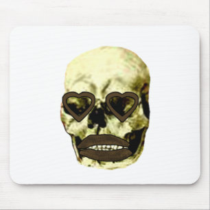 Skull Hearts Gold Kiss The MUSEUM Zazzle Gifts Mouse Mat