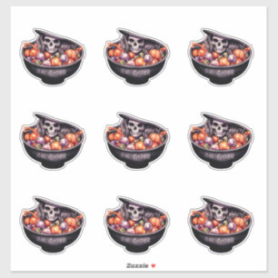 Skull hiding in candy bowl