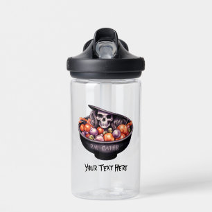 Skull hiding in candy bowl water bottle