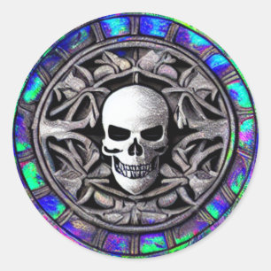Skull Horror scary  spooky Classic Round Sticker