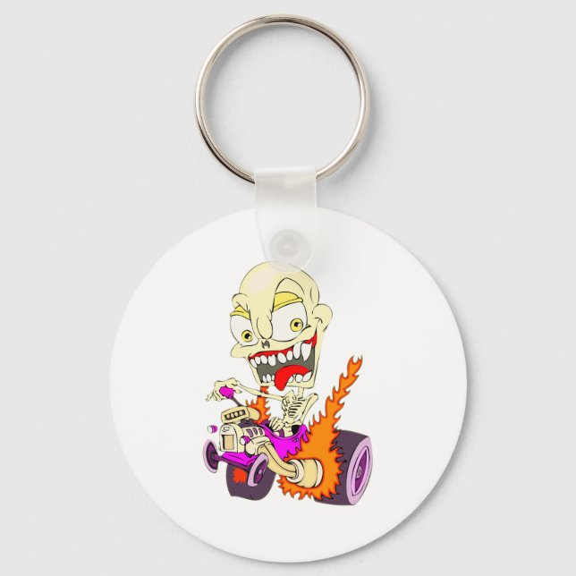 Skull Hot Rod Key Ring (Front)