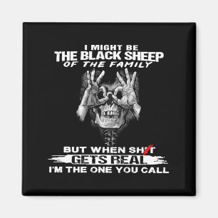 Skull I Might Be The Black Retro Sheep Of The Fami Magnet