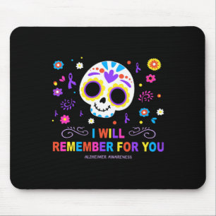 Skull I Will Remember For You Alzheimerheimer Awar Mouse Mat