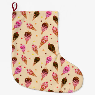 Skull Ice Cream Large Christmas Stocking