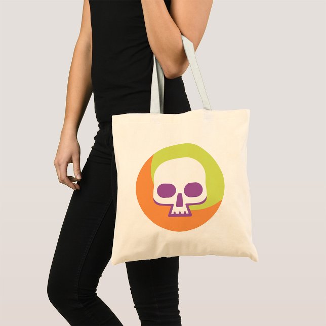 Skull Icon White Orange Green Tote Bag (Creator Uploaded)