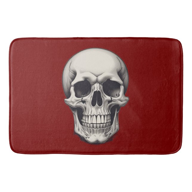 Skull Illustration Bath Mat (Front)