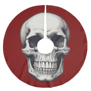 Skull Illustration Brushed Polyester Tree Skirt