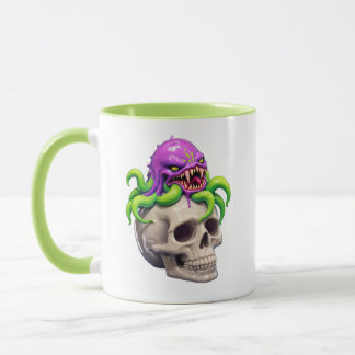 Skull Illustration Glossy Tentacle Monster Mug