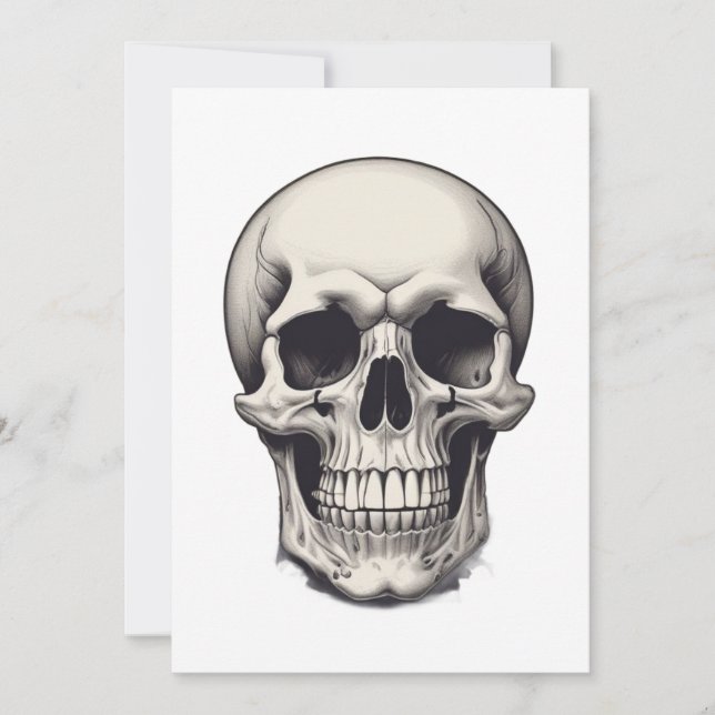 Skull Illustration Holiday Card (Front)