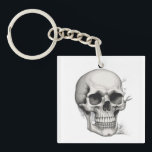 Skull Illustration Key Ring<br><div class="desc">Fantasy Rock Punk Heavy Metal Art - Blue Skull Skeleton - Digital Fantasy Art</div>