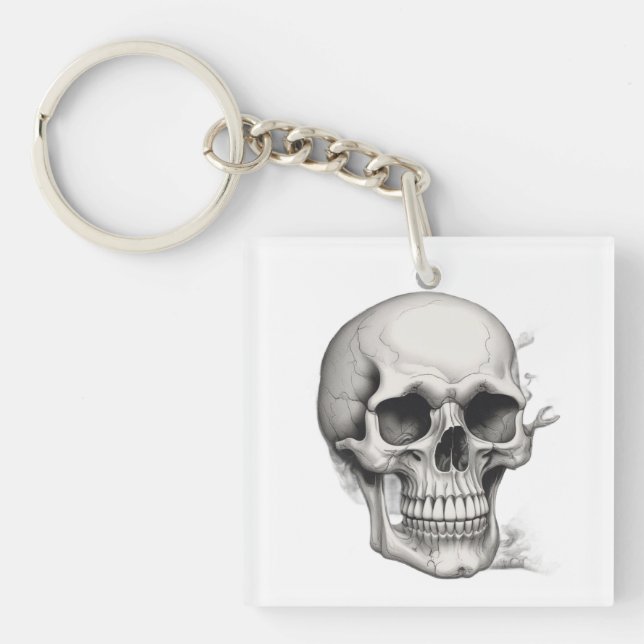 Skull Illustration Key Ring (Front)