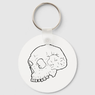 skull illustration key ring