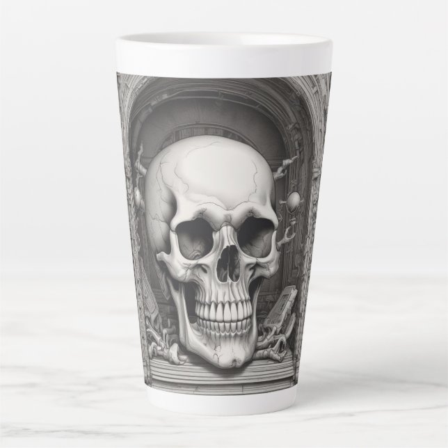 Skull Illustration Latte Mug (Front)