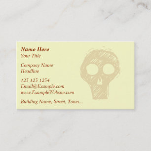 Skull illustration motif. business card