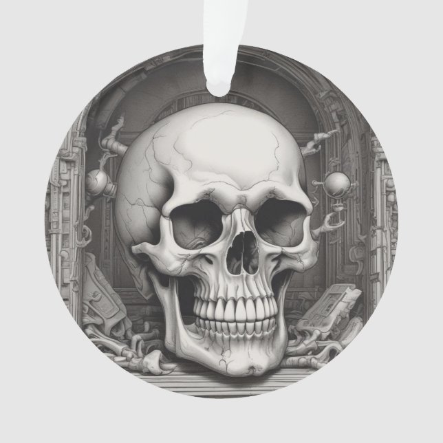 Skull Illustration Ornament (Front)