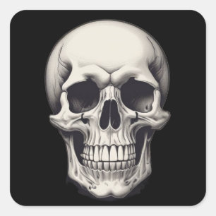 Skull Illustration Square Sticker