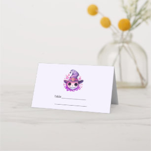 Skull in a Witch's Hat Whimsical Table Place Card