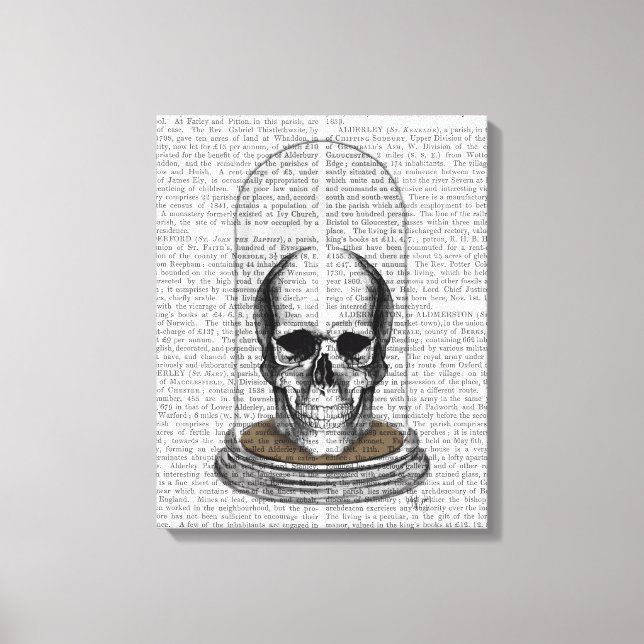 Skull In Bell Jar Canvas Print (Front)