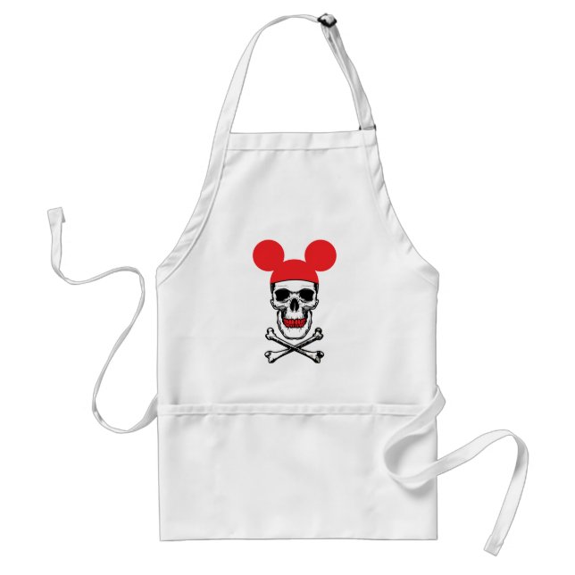 Skull in Cartoon Mouse-Ear Hat with X-Bone Standard Apron (Front)