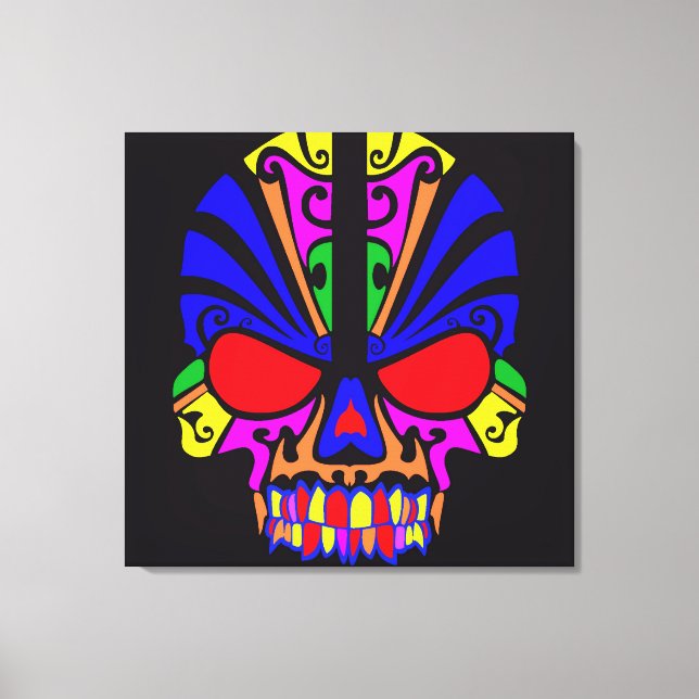 Skull in Colour Canvas Print (Front)