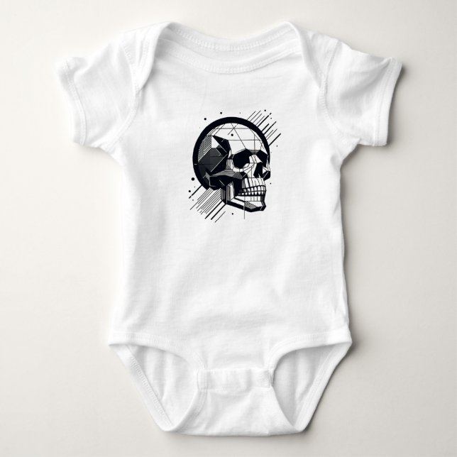 Skull in different styles 32 baby bodysuit (Front)