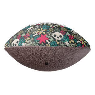 Skull in flowers american football