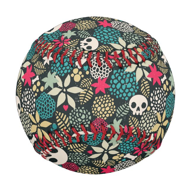 Skull in flowers baseball (Front)