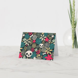 Skull in flowers card