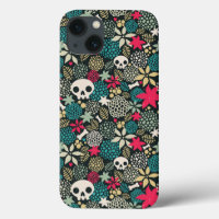 Skull in flowers