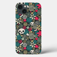Skull in flowers
