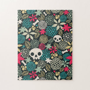 Skull in flowers jigsaw puzzle