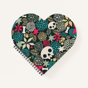 Skull in flowers notebook