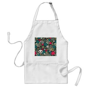 Skull in flowers standard apron