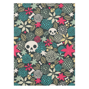 Skull in flowers tablecloth