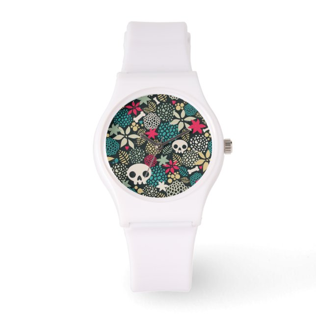 Skull in flowers watch (Front)