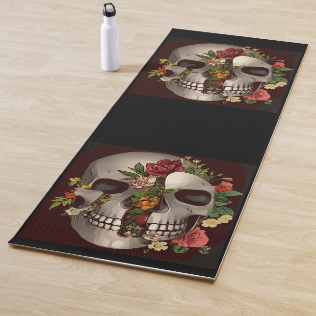 Skull in flowers Yoga Mat  (In Situ)