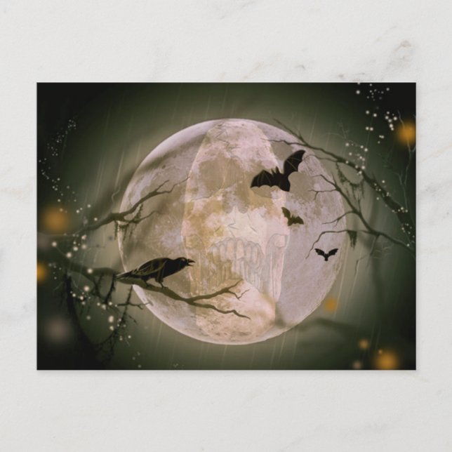 Skull in Full Moon Postcard (Front)