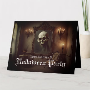 Skull in Haunted Painting Halloween Invitation