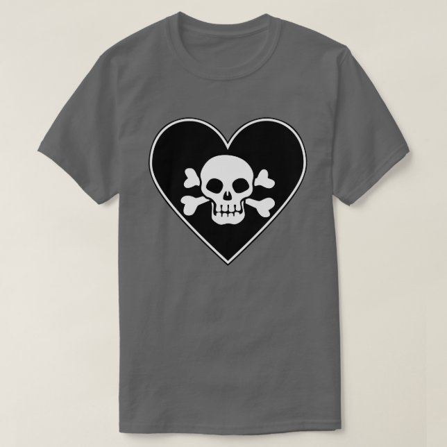 Skull in Heart T-Shirt (Design Front)