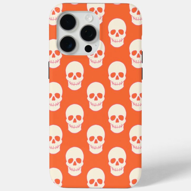 Skull in Pink, Orange and Cream Case-Mate iPhone Case (Back)
