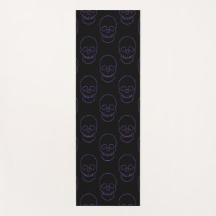 Skull in Purple and Black Yoga Mat