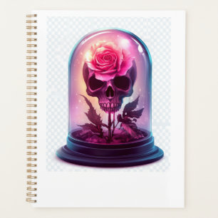 Skull in Rose Glass Planner
