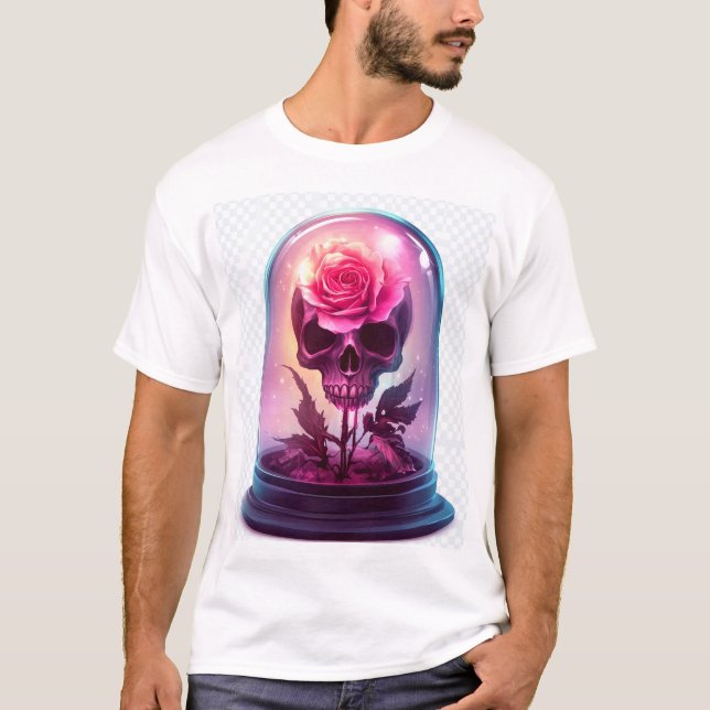 Skull in Rose Glass T-Shirt (Front)