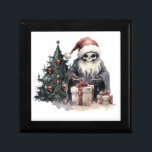 Skull in Santa hat with gothic Christmas tree Gift Box<br><div class="desc">Festive and dark.</div>