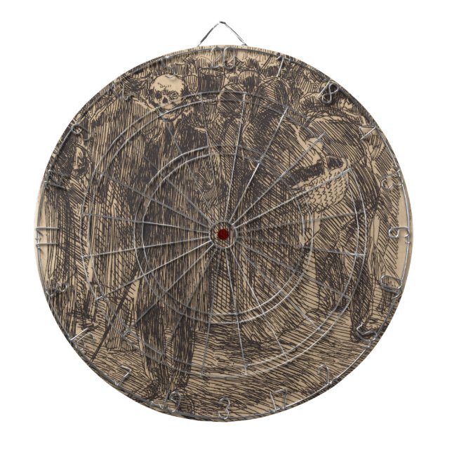 Skull in the Crowd (by Albert Besnard) Dartboard (Front)