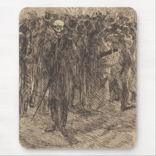 Skull in the Crowd (by Albert Besnard) Mouse Mat